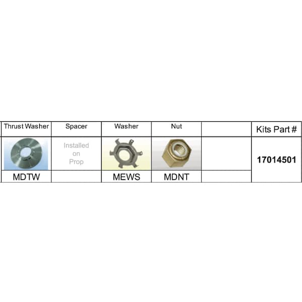 Fixed Hub Propeller Hardware Kit - Mercury, Type D